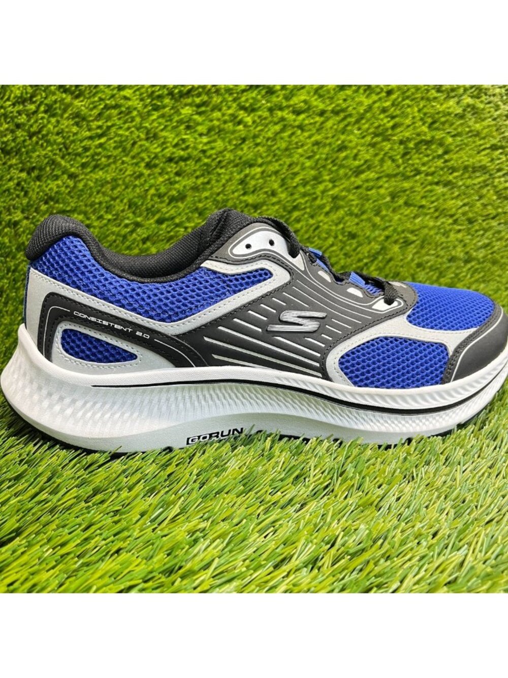 Skechers Go Run Consistent 2.0 Mens Size 8.5 Blue Black Running Shoes Sneakers